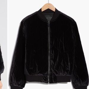 Sanctuary Black Velvet Bomber Jacket